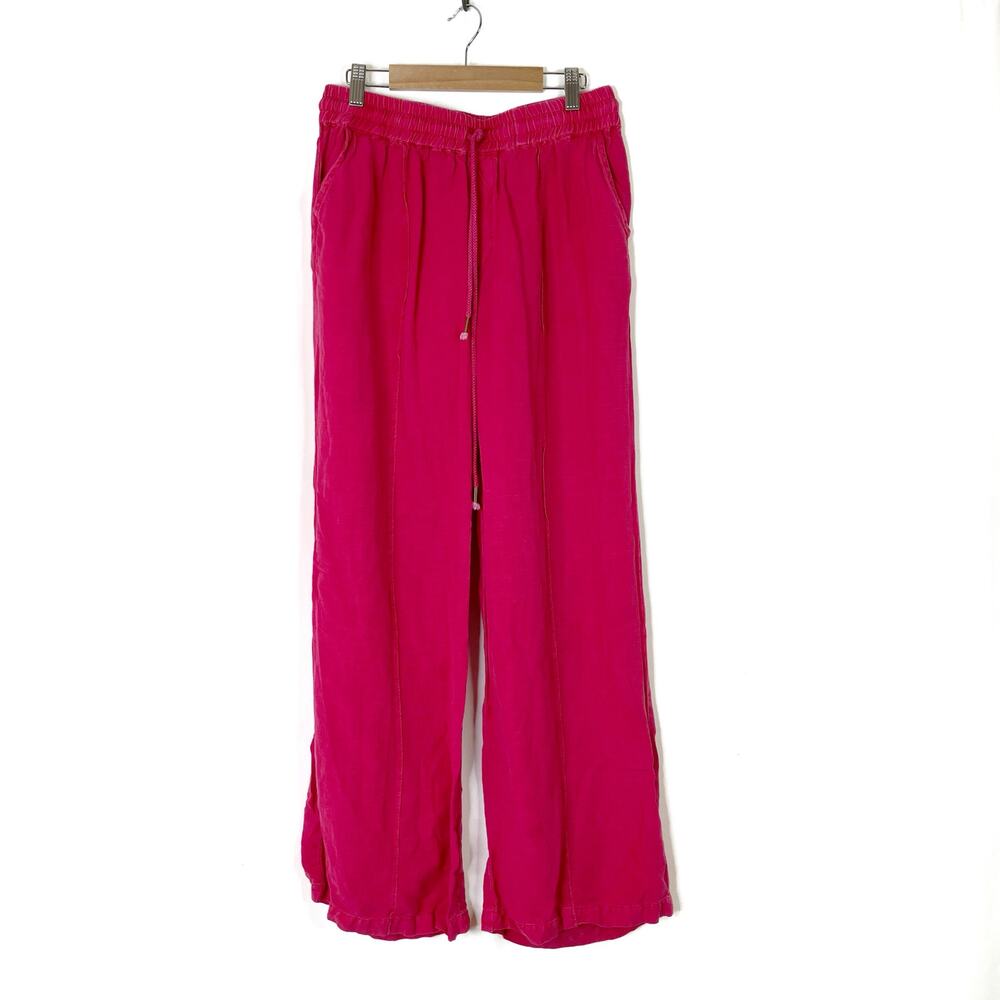 Young Fabulous & Broke Hot Pink Linen Rayon Pants Womens Medium